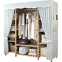 Qi Peng Armario de Tela Conjunto Armario de Tela de Madera Maciza Oxford Armario de Tela Espacio Rack de Espacio…